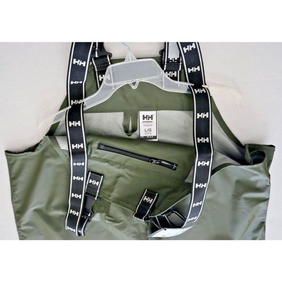 Helly Hansen 70529-480 Men's Sz L Army Green Pvc/Polyester Workwear Mandal Bib - Picture 3 of 9